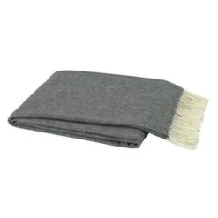 Italian Herringbone Throw - Charcoal Gray