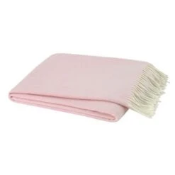 Italian Herringbone Throw - Cherry Blossom