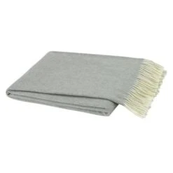 Italian Herringbone Throw - Light Gray