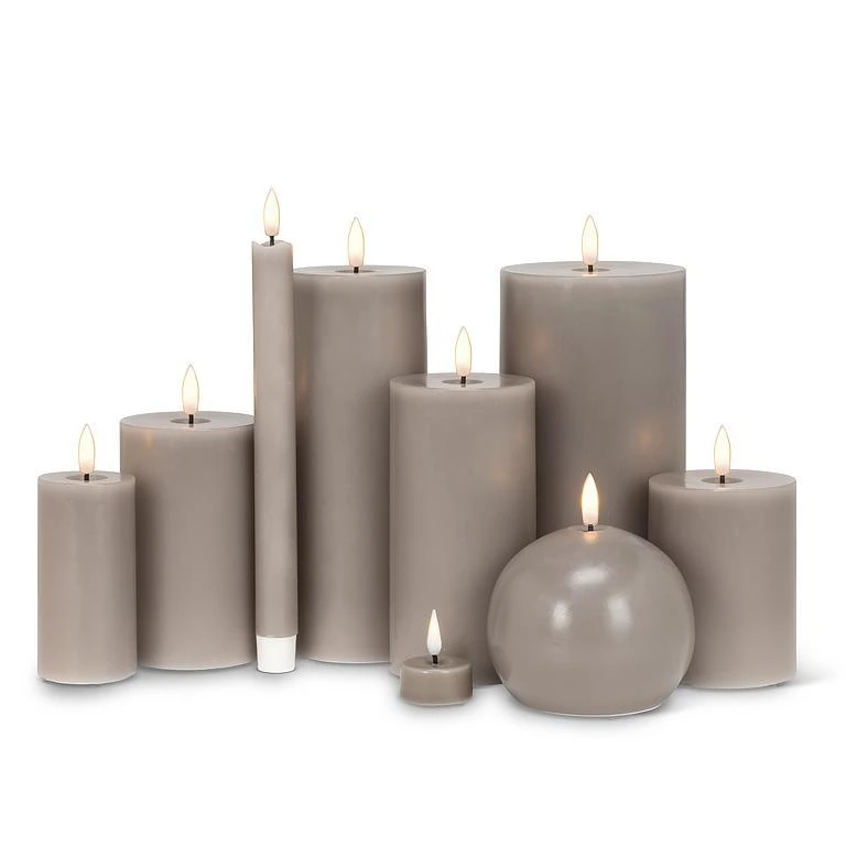 Grey Flameless LED 3x5 Pillar Candle 4 Grey Flameless LED 3x5 Pillar Candle - Image 2