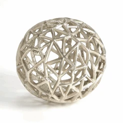 Large Antique Nickel Jali Ball