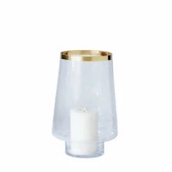 Small Clear Hurricane With Gold Stripe