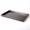 Large Rectangular Lacquered Metallic Grey Tray -Home Furnishings Store s04329