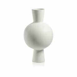 Tall White Stoneware Vase