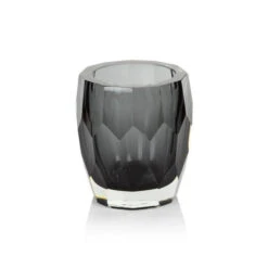 Smoke Cut Glass Vase