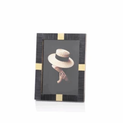 Black Maca With Brass 5x7 Picture Frame