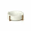 Nero Marble Bowl With Metal Base -Home Furnishings Store s05913