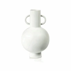 Anais White Stoneware Vase