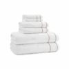 White & Tan Newbury Bath Towel -Home Furnishings Store s06302