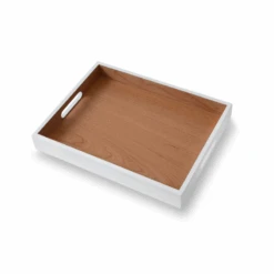 Large Lacca Wood On White Nesting Tray