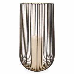 Large Ribbed Black And Gold Hurricane