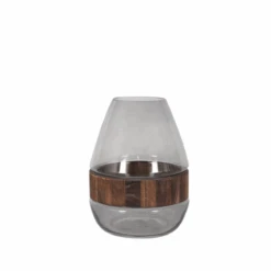 Clear Wood Band Vase