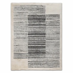 Beige & Black Sherpa 3x5 Rug