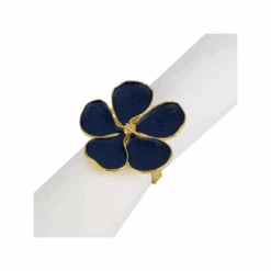 Tom Dixon Set Of 4 Blue Flower Napkin Rings