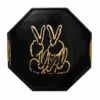 Hunt Slonem Black Octogonal Regal Rabbits Tray -Home Furnishings Store s41100