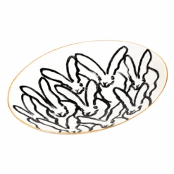 Hunt Slonem Rabbit Run Serving Platter