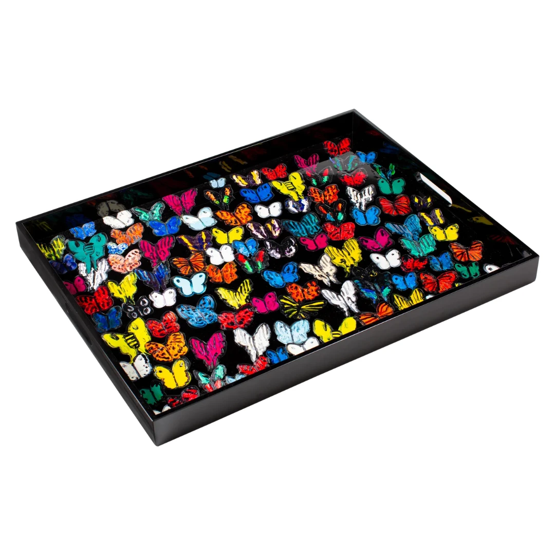 Hunt Slonem Large Butterflies In Flight Tray 3 Hunt Slonem Large Butterflies In Flight Tray