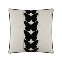 Black Butterflies Square Pillow