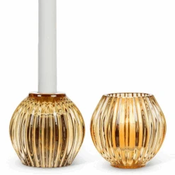 Abbott Gold Reversible Taper And Votive Candle Holder