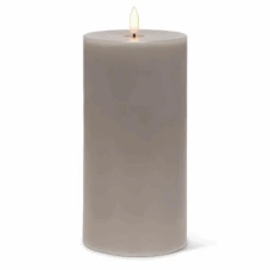 Abbott Grey Flameless LED 4x8 Pillar Candle