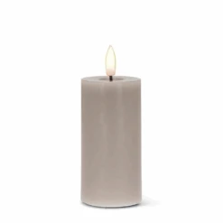 Grey Flameless LED 2x4 Pillar Candle