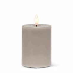 Abbott Grey Flameless LED 3x4 Pillar Candle