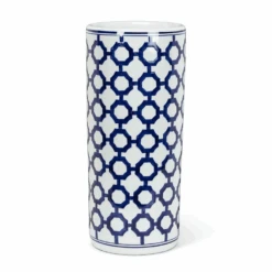 Abbott Lattice Patterned Blue Umbrella Stand