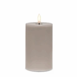 Grey Flameless LED 3x5 Pillar Candle