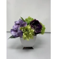 Tom Dixon Purple Anemone Arrangement - White Vase