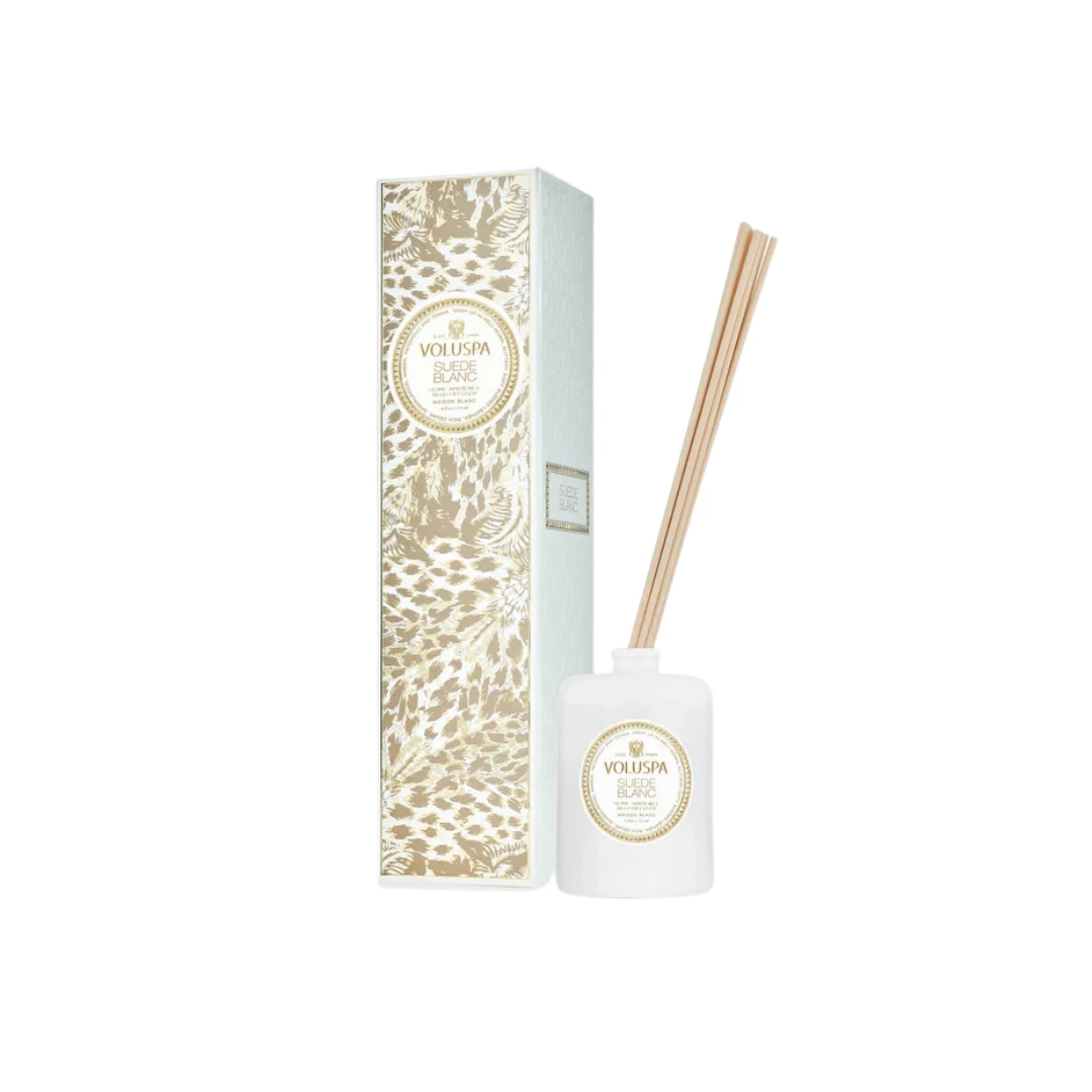 Voluspa Suede Blanc Reed Diffuser 3 Voluspa Suede Blanc Reed Diffuser