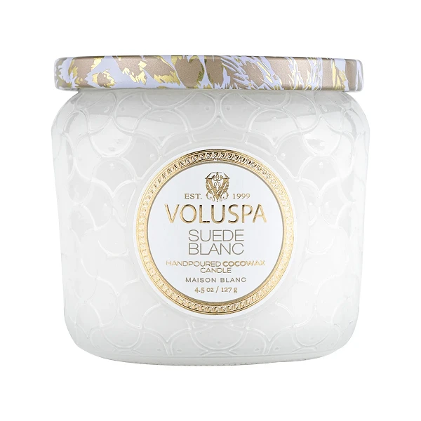 Voluspa Suede Blanc Petit Jar Candle 3 Voluspa Suede Blanc Petit Jar Candle