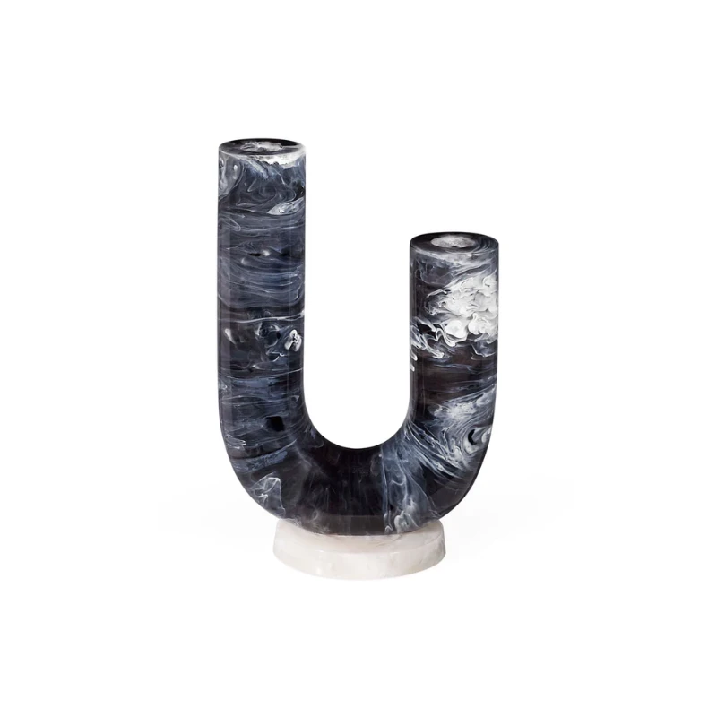 Jonathan Adler Black & White Como Double Tube Vase 3 Jonathan Adler Black & White Como Double Tube Vase